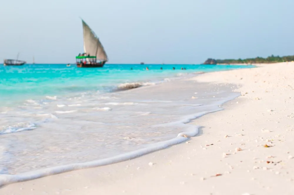 Idyllic Perfect Turquoise Water At Exotic Island